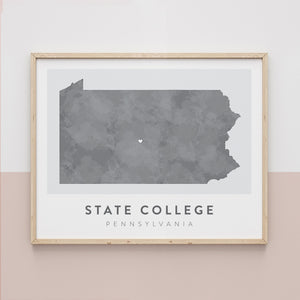 state college pennsylvania map poster
