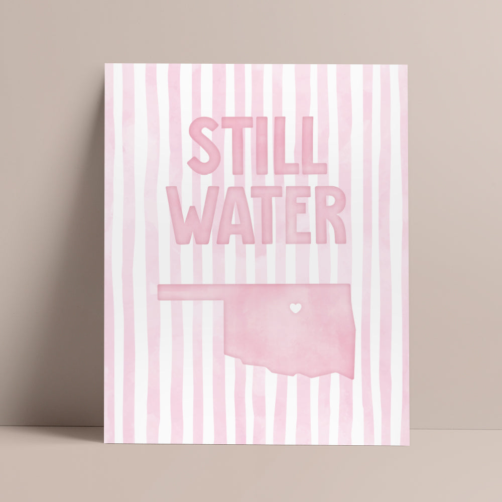 Stillwater Oklahoma Poster · Stillwater Oklahoma Pink Pastel Wall Art