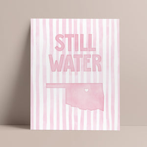 Stillwater Oklahoma Poster · Stillwater Oklahoma Pink Pastel Wall Art