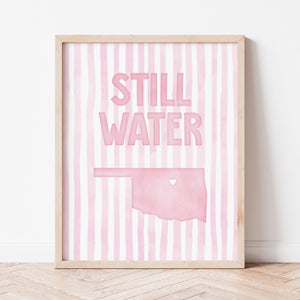 Stillwater Oklahoma Poster · Stillwater Oklahoma Pink Pastel Wall Art
