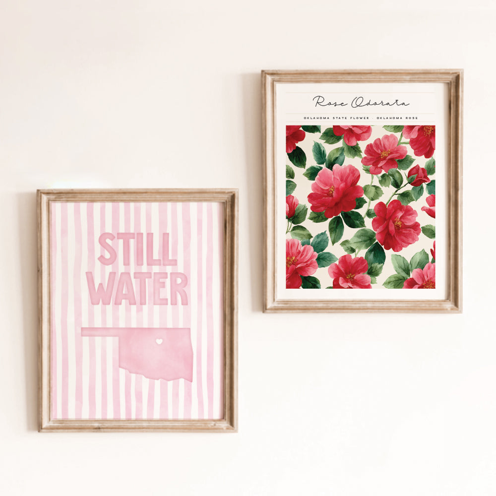 Stillwater Oklahoma Poster · Stillwater Oklahoma Pink Pastel Wall Art