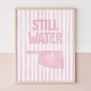 Stillwater Oklahoma Poster · Stillwater Oklahoma Pink Pastel Wall Art