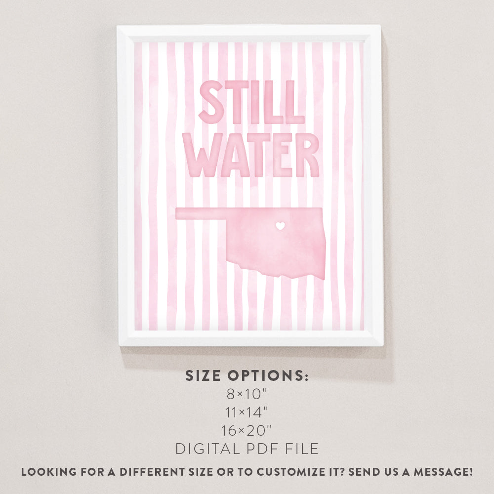 Stillwater Oklahoma Poster · Stillwater Oklahoma Pink Pastel Wall Art