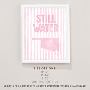 Stillwater Oklahoma Poster · Stillwater Oklahoma Pink Pastel Wall Art