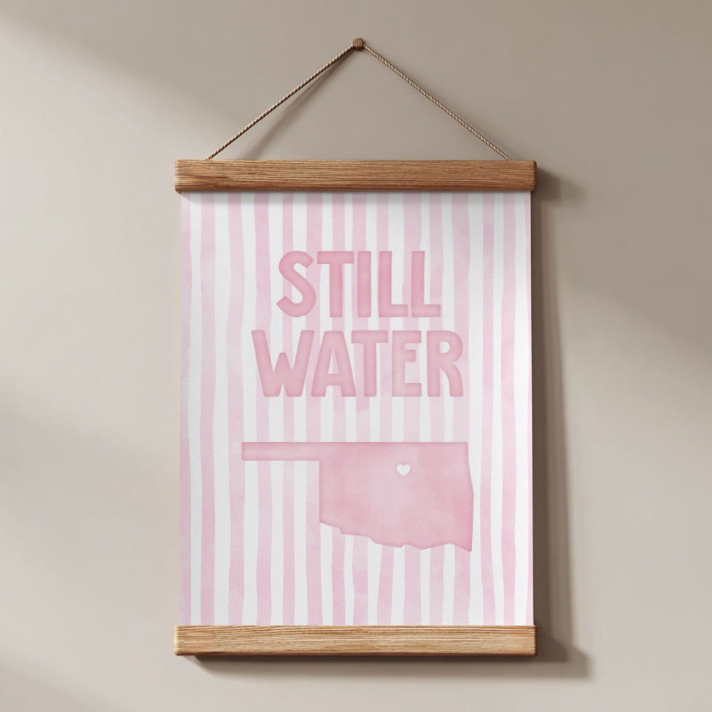 Stillwater Oklahoma Poster · Stillwater Oklahoma Pink Pastel Wall Art