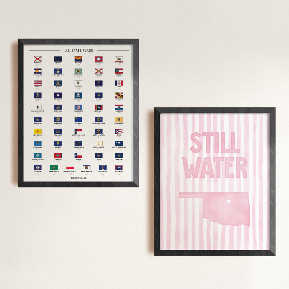 Stillwater Oklahoma Poster · Stillwater Oklahoma Pink Pastel Wall Art