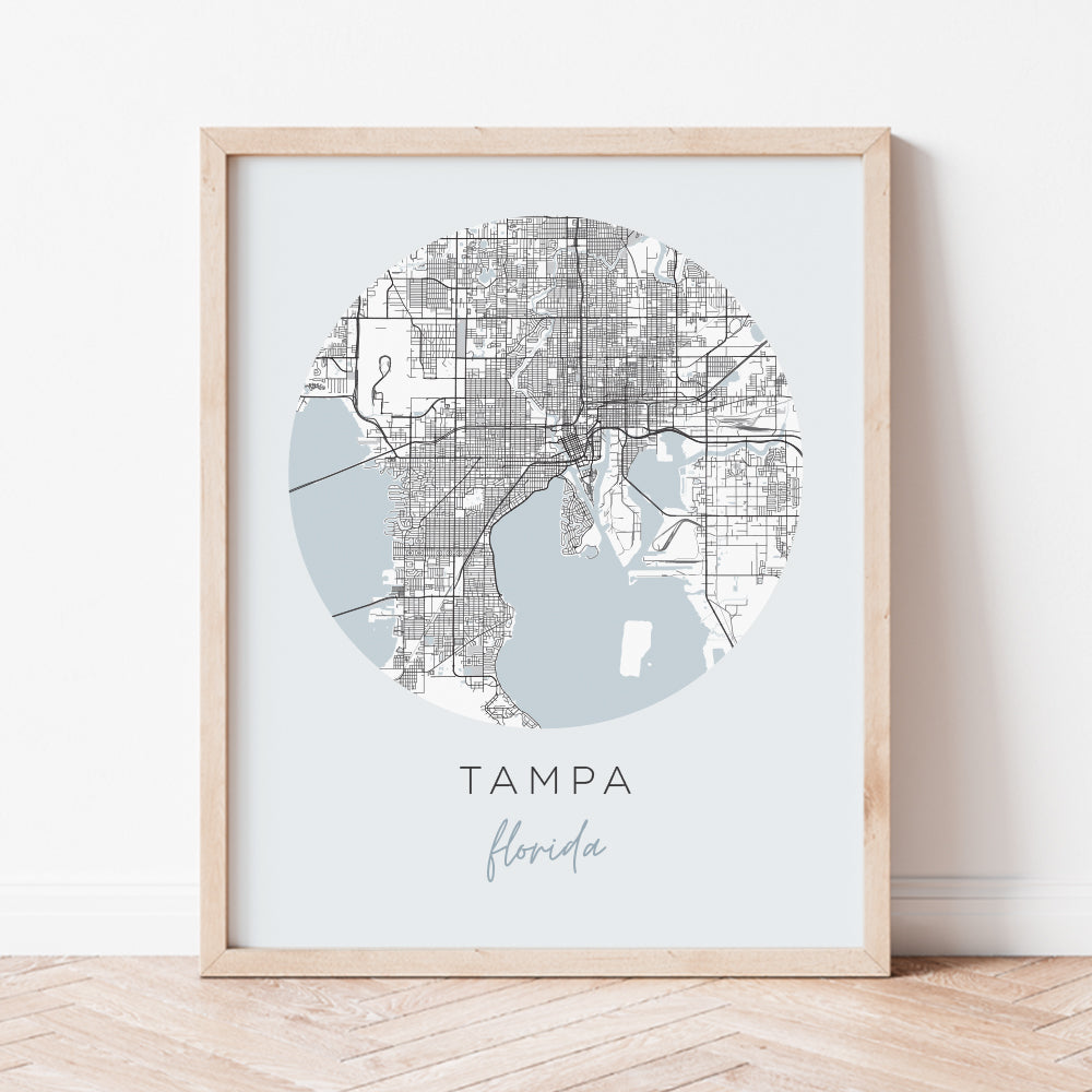 tampa florida map poster