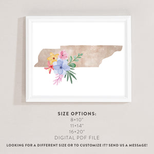 tennessee map poster