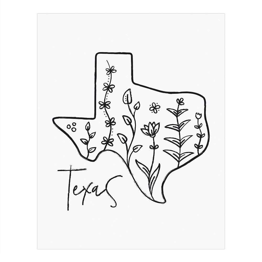 texas outline poster