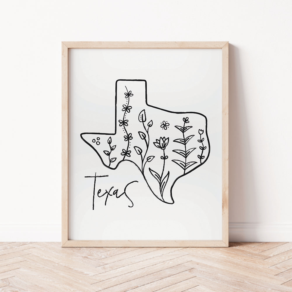 texas outline poster