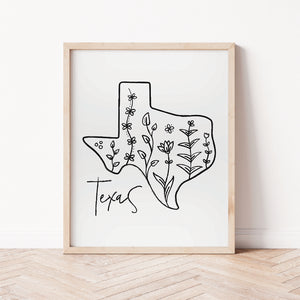 texas outline poster