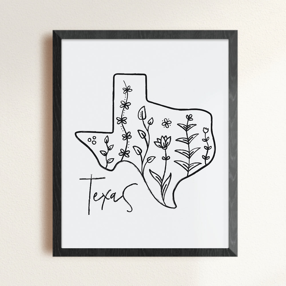 texas outline poster