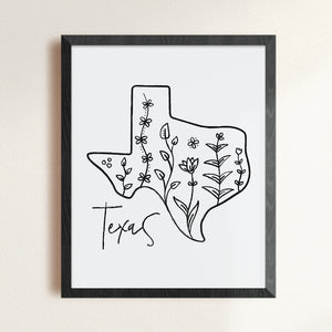 texas outline poster