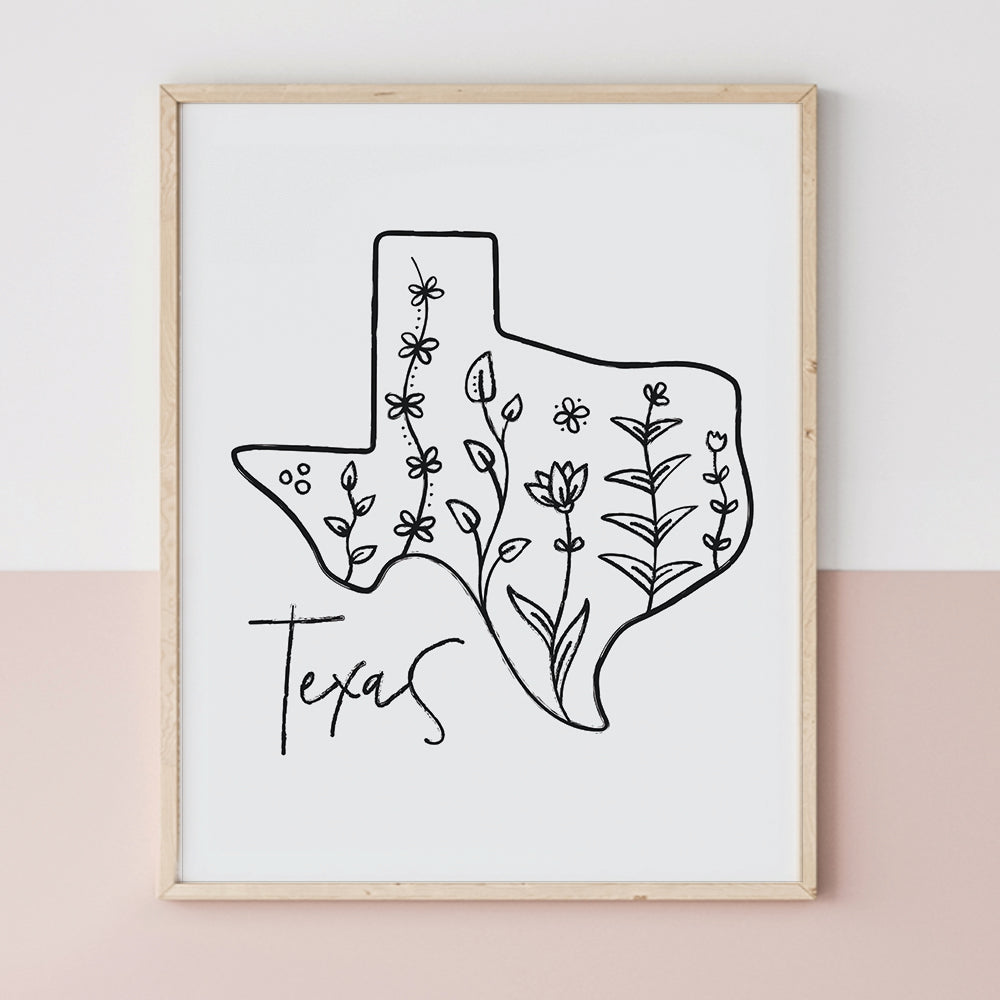 texas outline poster