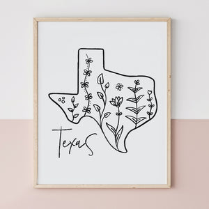 texas outline poster