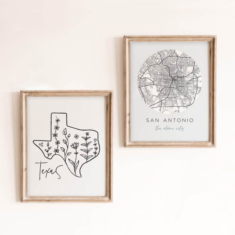 texas map poster