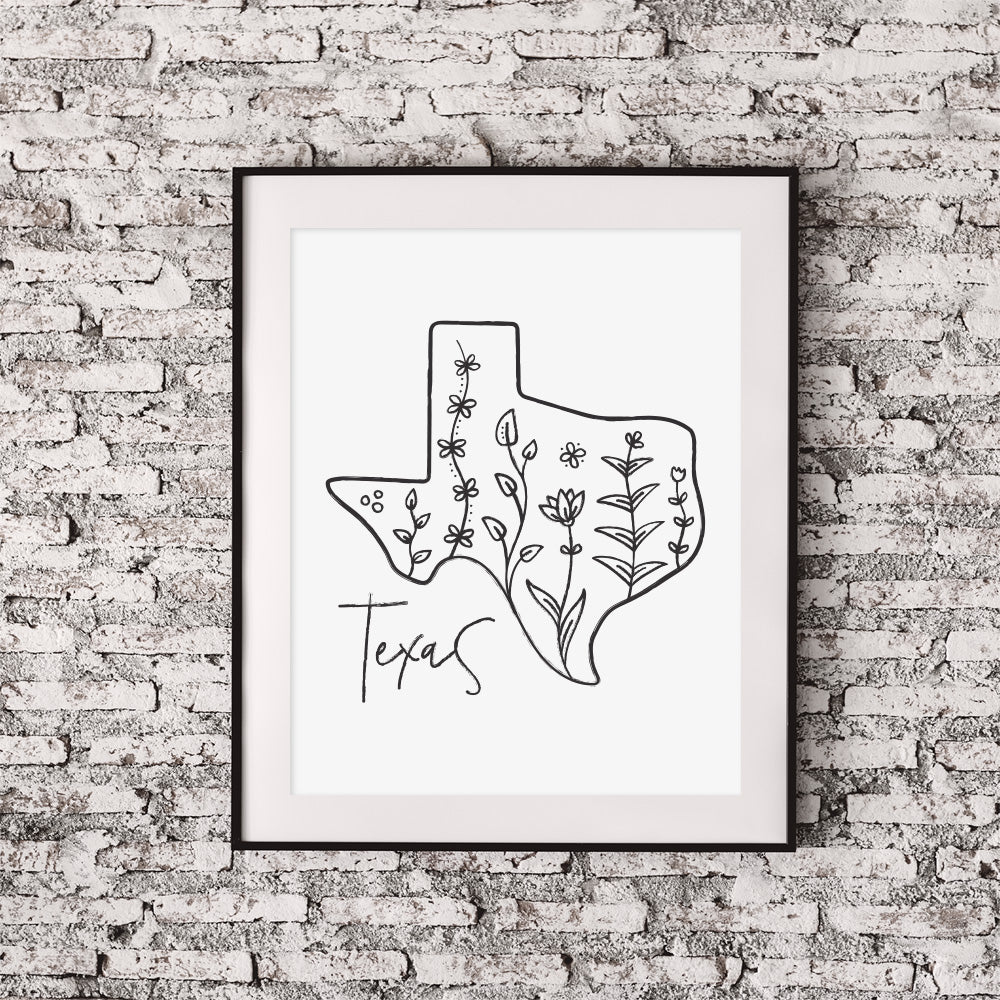 texas map poster