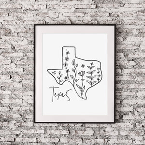 texas map poster