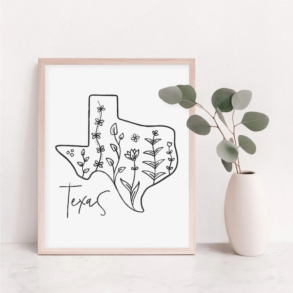 texas map poster