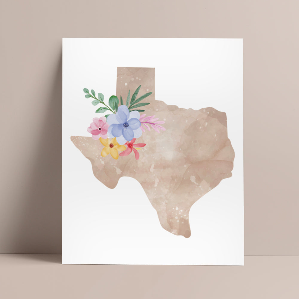 outline of texas poster