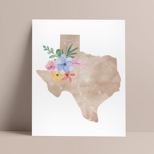 outline of texas poster