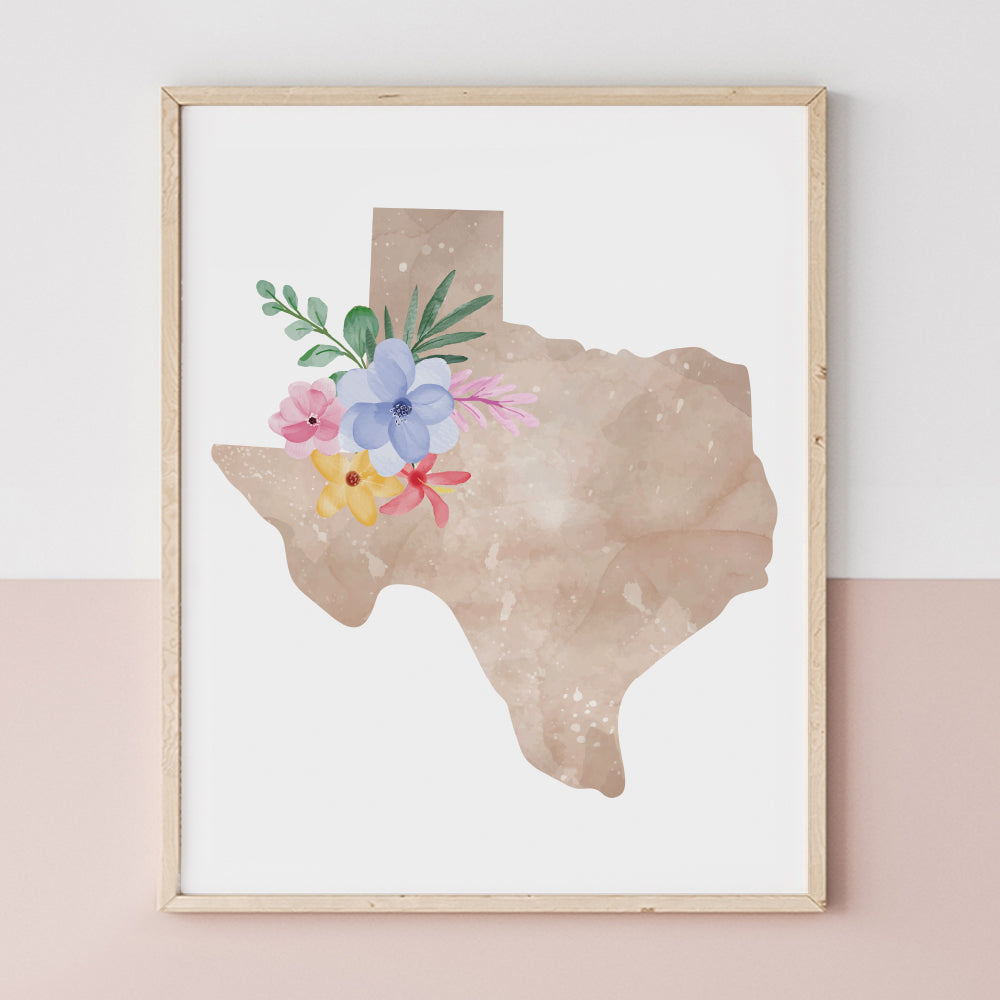 texas map wall art
