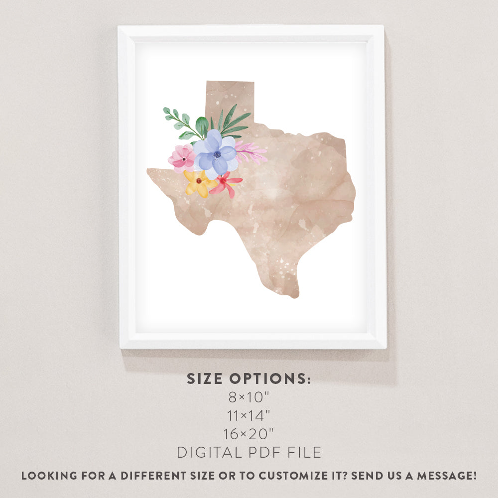 texas floral wall art