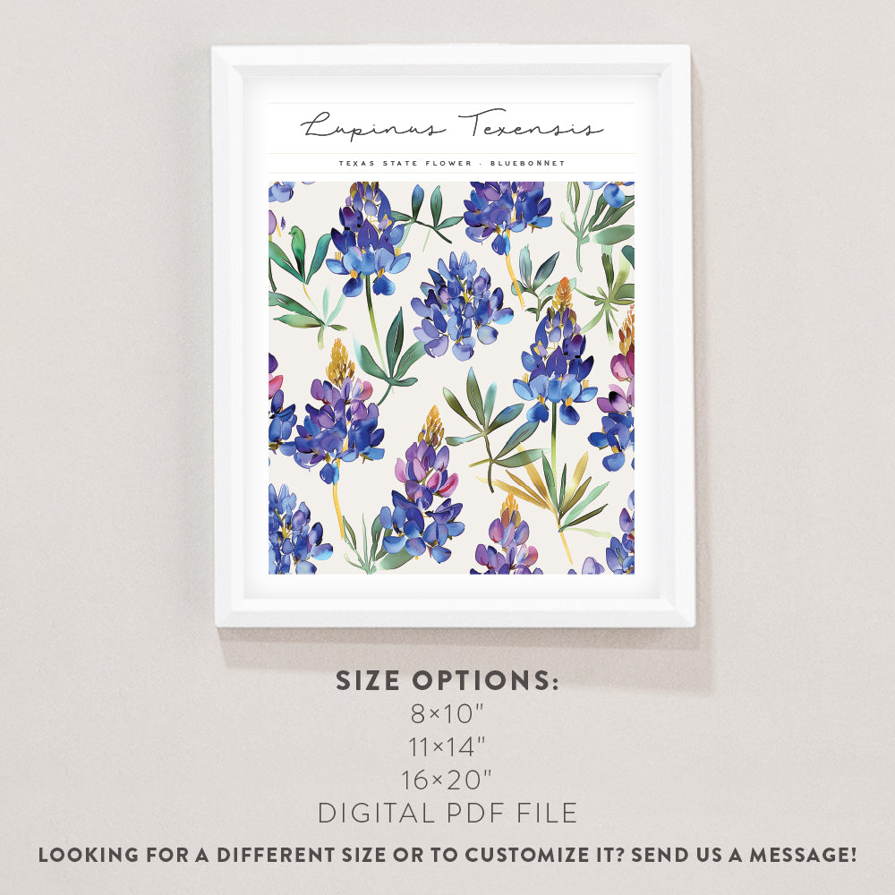 texas state flower wall art