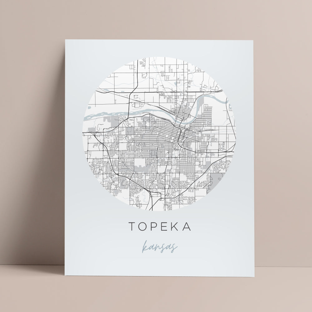 Topeka, Kansas Map Poster | City Map Wall Art