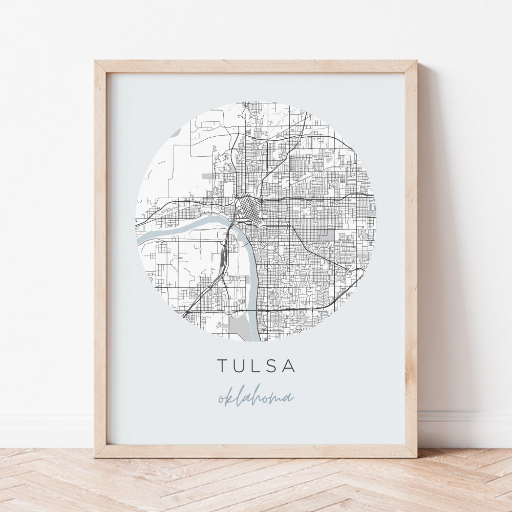 tulsa oklahoma map poster