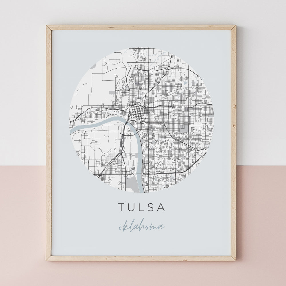 tulsa oklahoma map poster