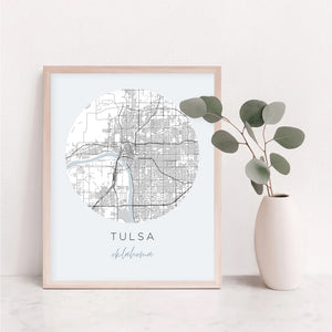 tulsa map poster