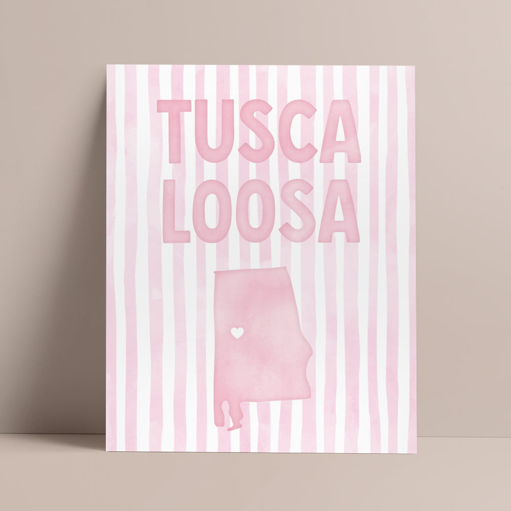 Tuscaloosa, Alabama Pink Pastel Poster