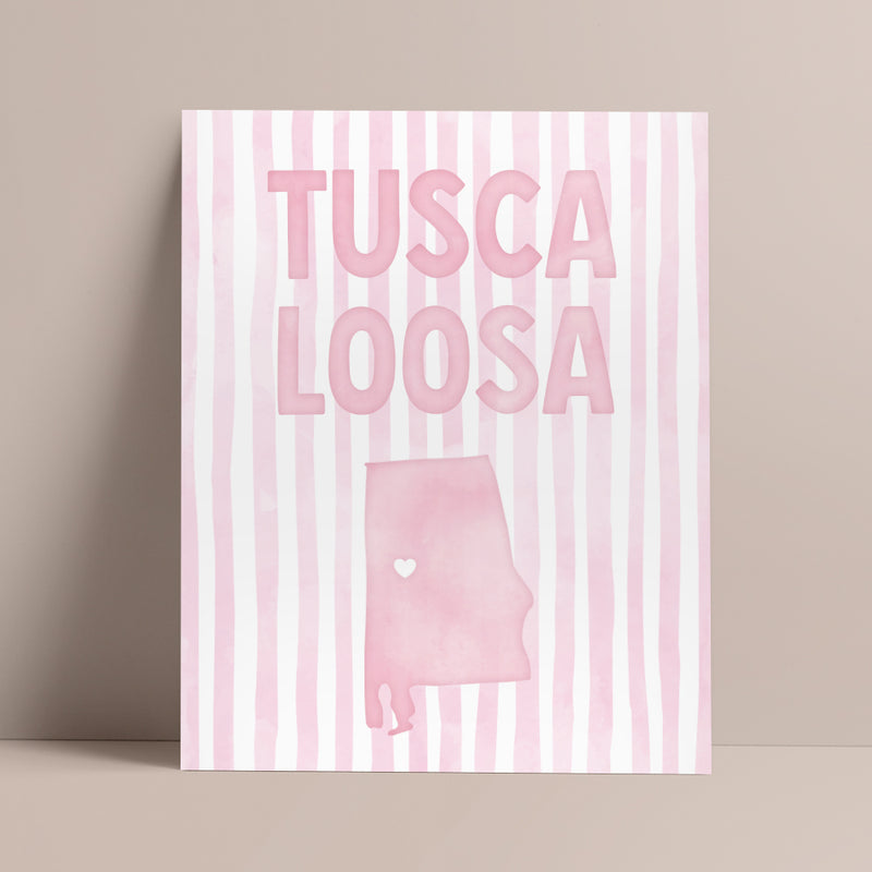 Tuscaloosa, Alabama Pink Pastel Poster