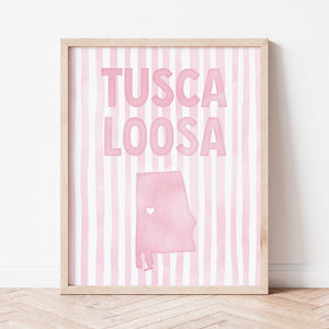 Tuscaloosa, Alabama Pink Pastel Poster