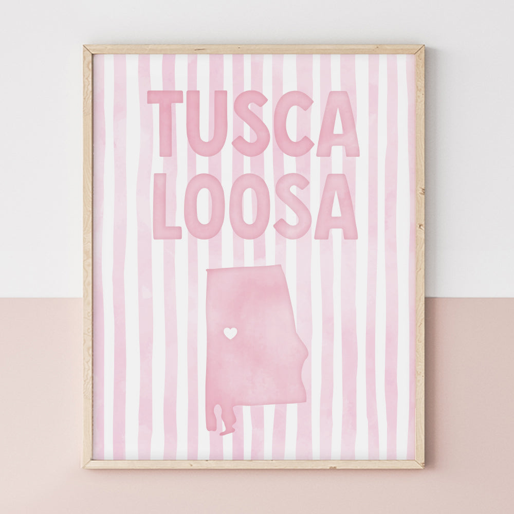 Tuscaloosa, Alabama Pink Pastel Poster