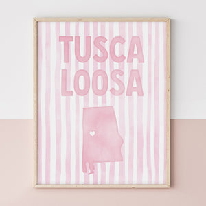 Tuscaloosa, Alabama Pink Pastel Poster
