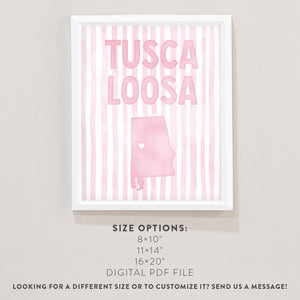 Tuscaloosa, Alabama Pink Pastel Poster