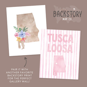 Tuscaloosa, Alabama Pink Pastel Poster