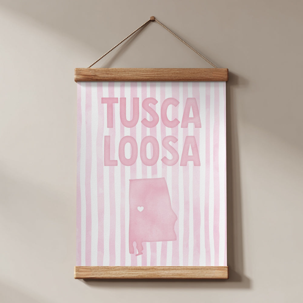 Tuscaloosa, Alabama Pink Pastel Poster