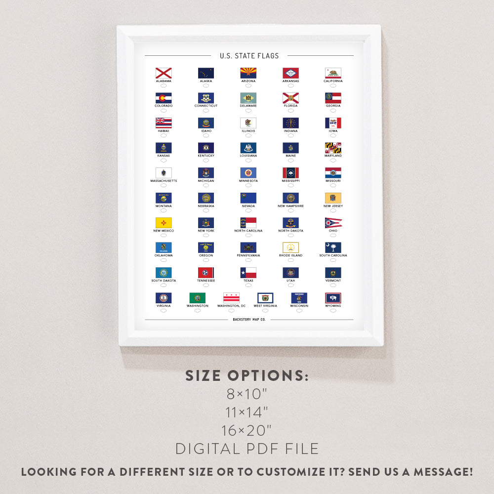 united states flags poster