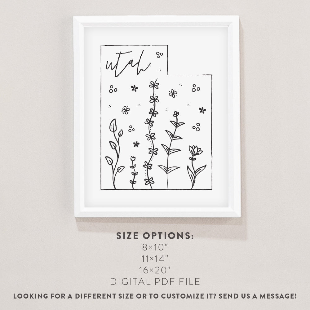 utah floral poster