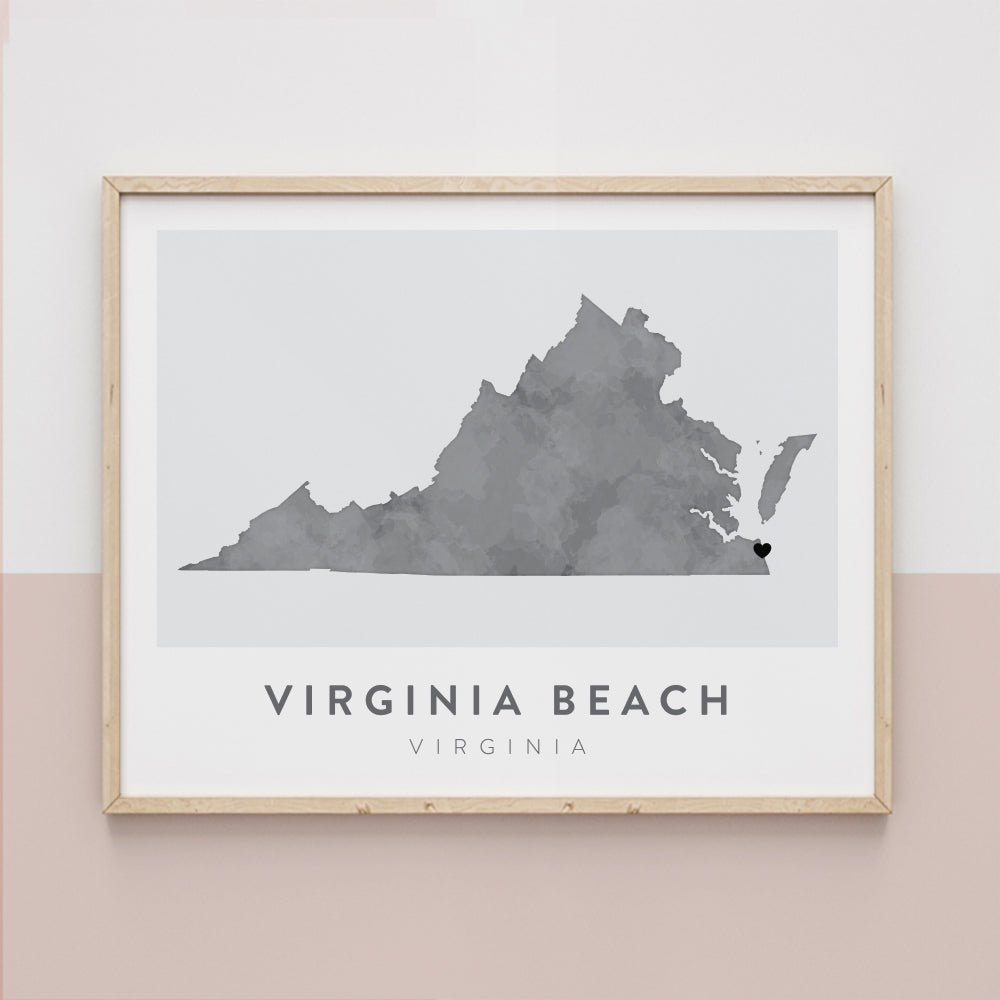 virginia beach map poster