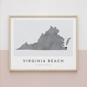 virginia beach map poster