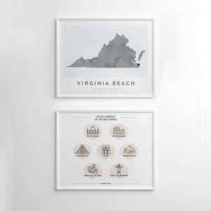 virginia beach map poster