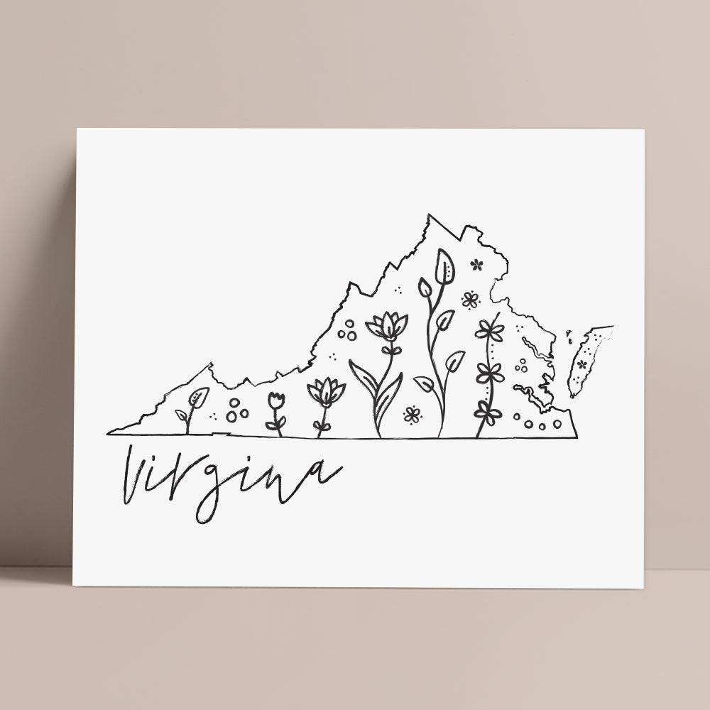 virginia floral poster