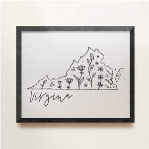 virginia floral wall art