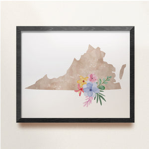 virginia map print