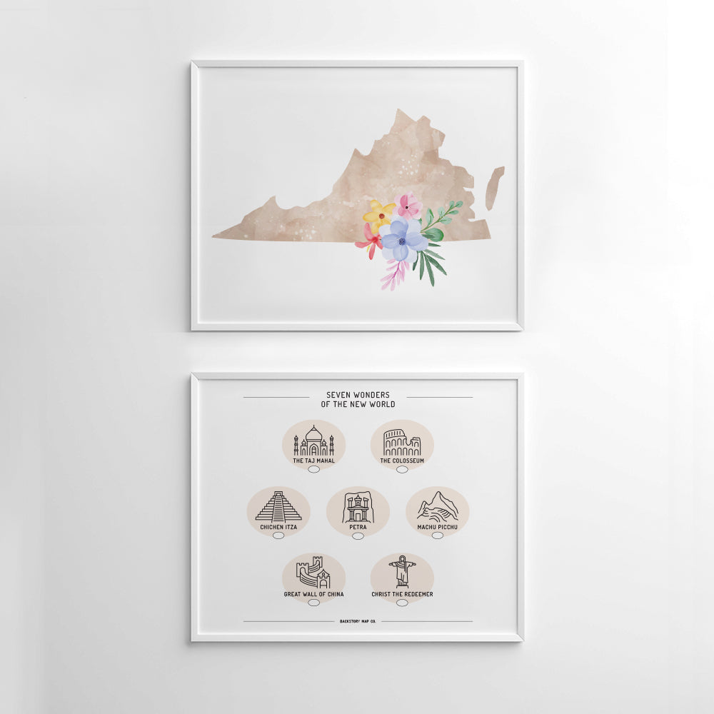 virginia map poster