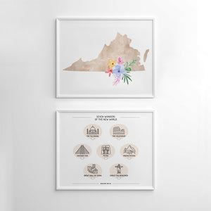 virginia map poster